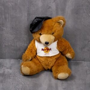 Vintage 1990's Hard Rock Cafe Chicago Teddy Bear Plush Vintage Souvenir